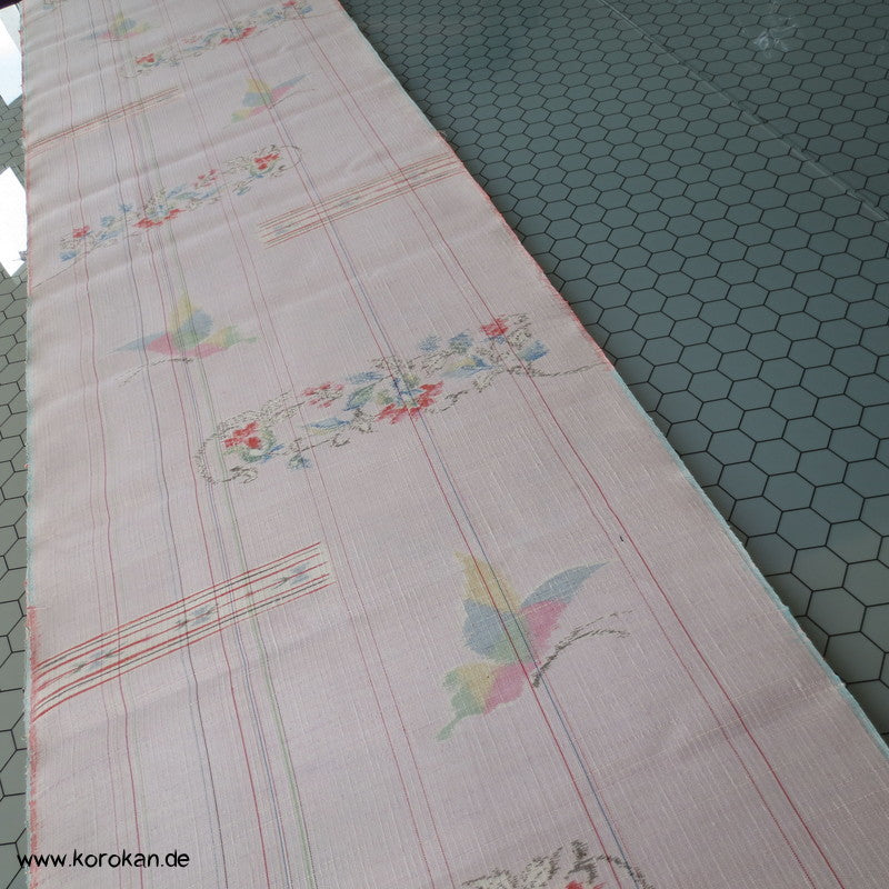 Blüten, Schmetterlinge Kasuri Tsumugi Kimono Seide