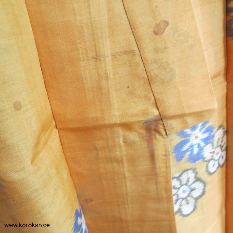 Sakurablüten auf goldgelb Hitoe Meisen Seiden Komon Kimono