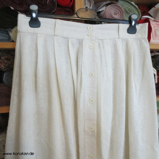 Bouretteseiden Rock mit Knopfleiste, natur