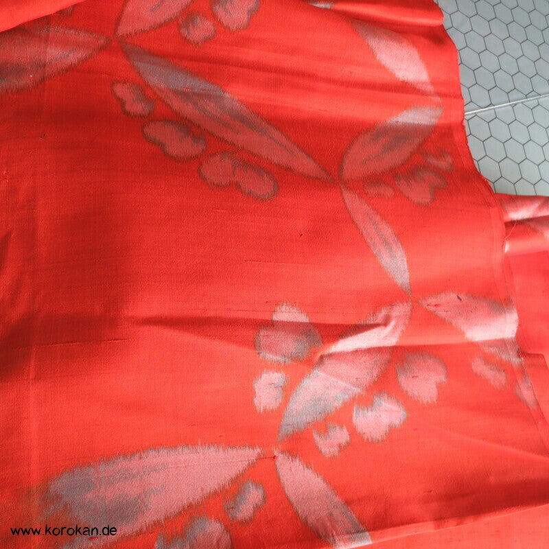 orange - türkis, heavenly bamboo antiker Meisen Seiden Kimono Stoff