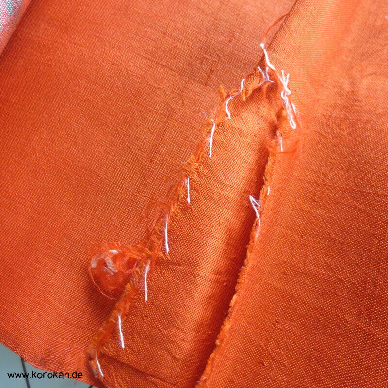 orange - türkis, heavenly bamboo antiker Meisen Seiden Kimono Stoff