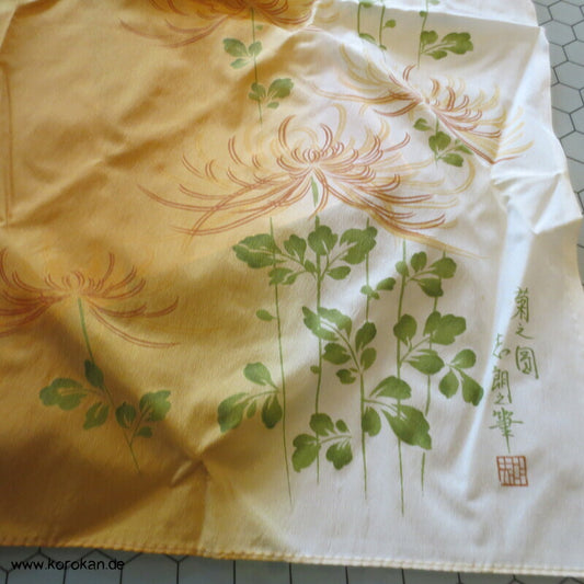 Chrysanthemen Furoshiki, Vintage unbenutzt,