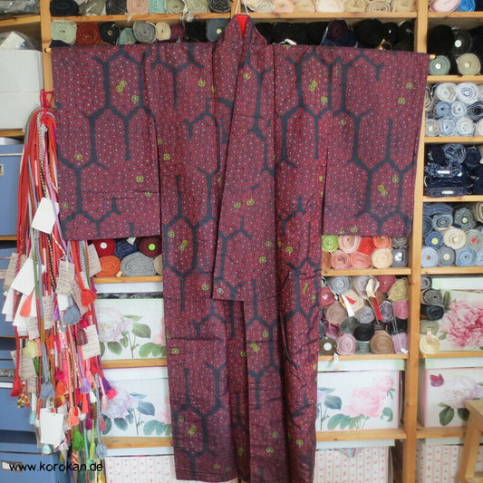 Japan Kiku Kikko Meisen Seiden Kimono