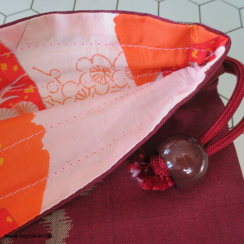 Japanische Upcycling Meisen Beutel mit Zugband - Varianten