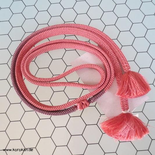 lachs - mauve Verlauf Obijime, geflochten, Knoten