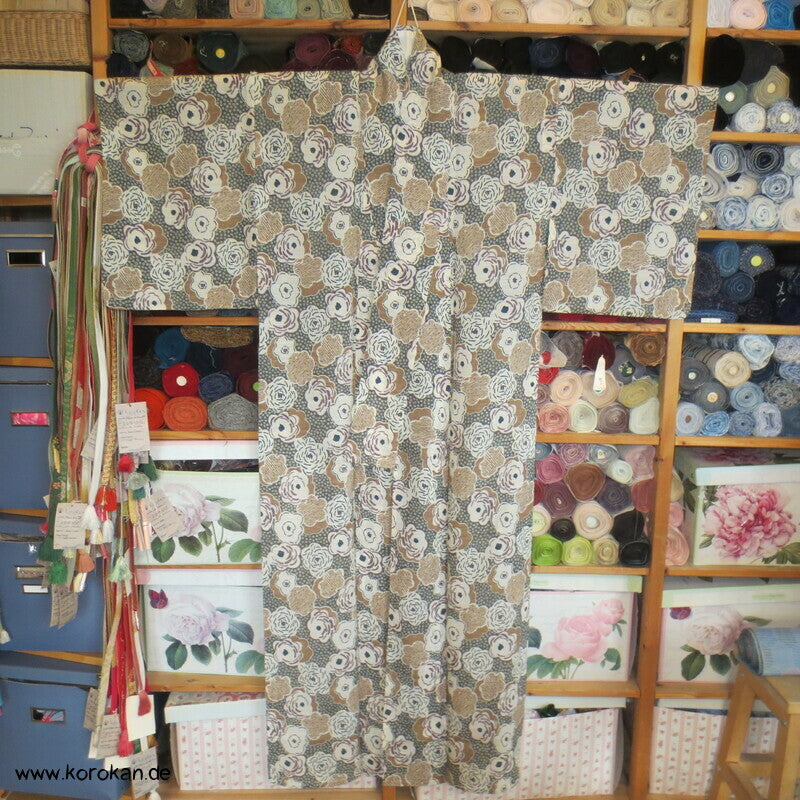 Blüten Hitoe Kimono, zarter feiner Krepp