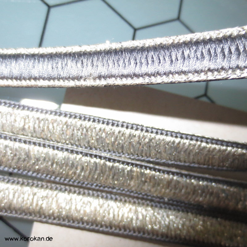 silber / grau Obijime, geflochten