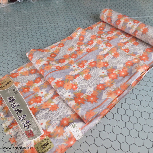 Blumenregen Kasuri Tanmono Tsumugi Seide