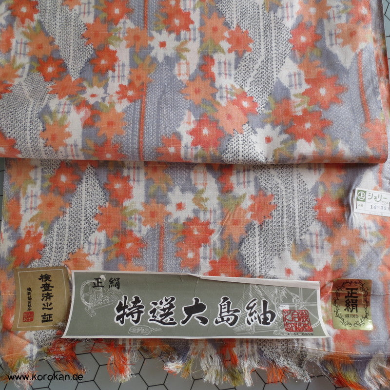 Blumenregen Kasuri Tanmono Tsumugi Seide