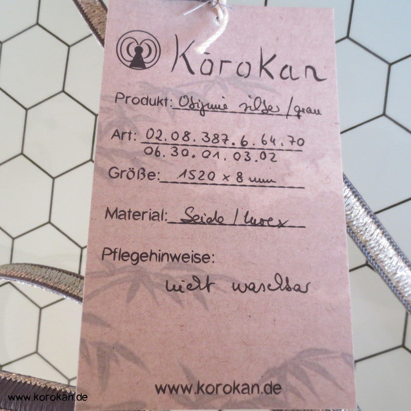 silber / grau Obijime, geflochten