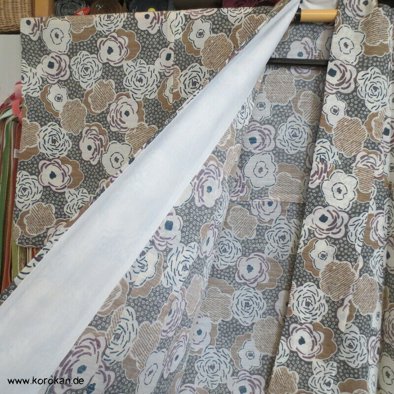 Blüten Hitoe Kimono, zarter feiner Krepp