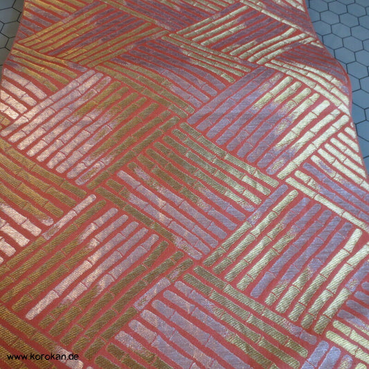 Bambus Higaki auf apricot Fukuro Obi