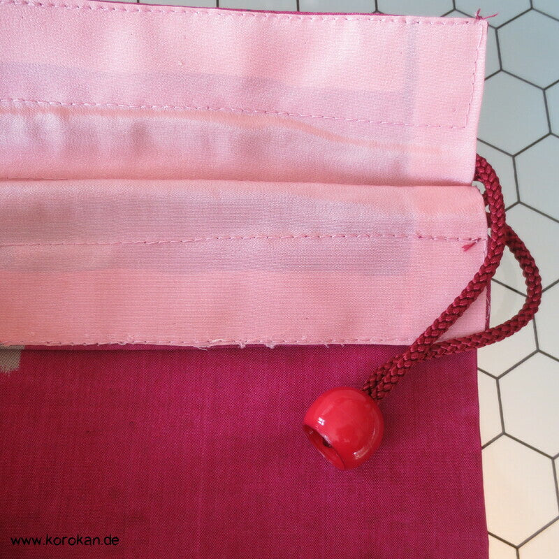 Japanische Upcycling Meisen Beutel mit Zugband - Varianten