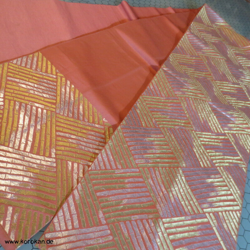Bambus Higaki auf apricot Fukuro Obi
