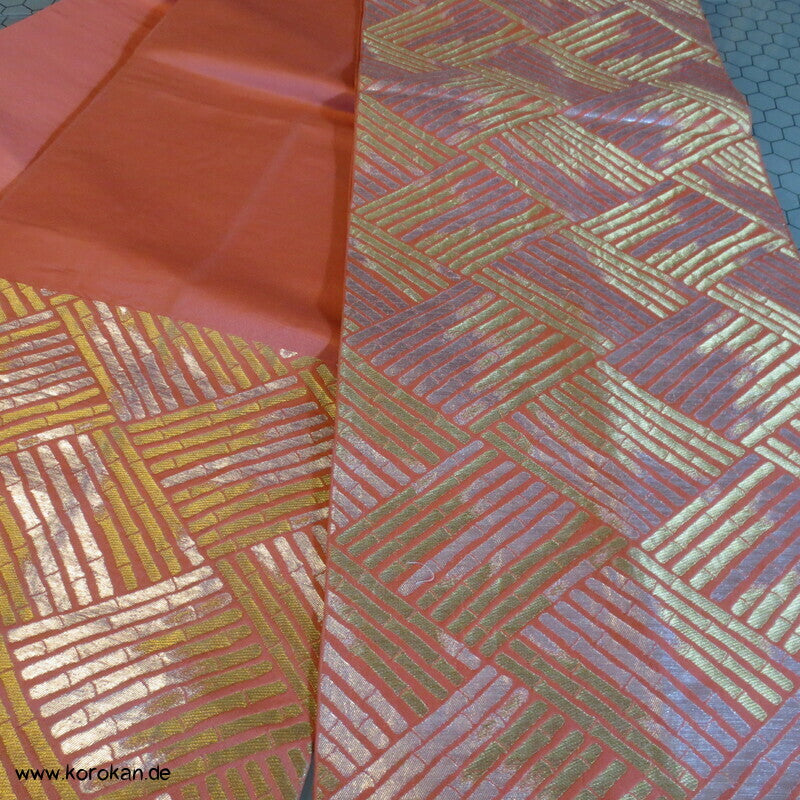 Bambus Higaki auf apricot Fukuro Obi