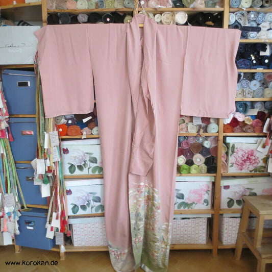 Pastell Landschaft Irotomesode Kimono Seidencrepe Karieba