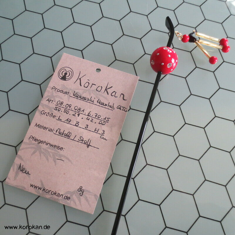 Haarstab Glitzer Kugel und Birra Hänger