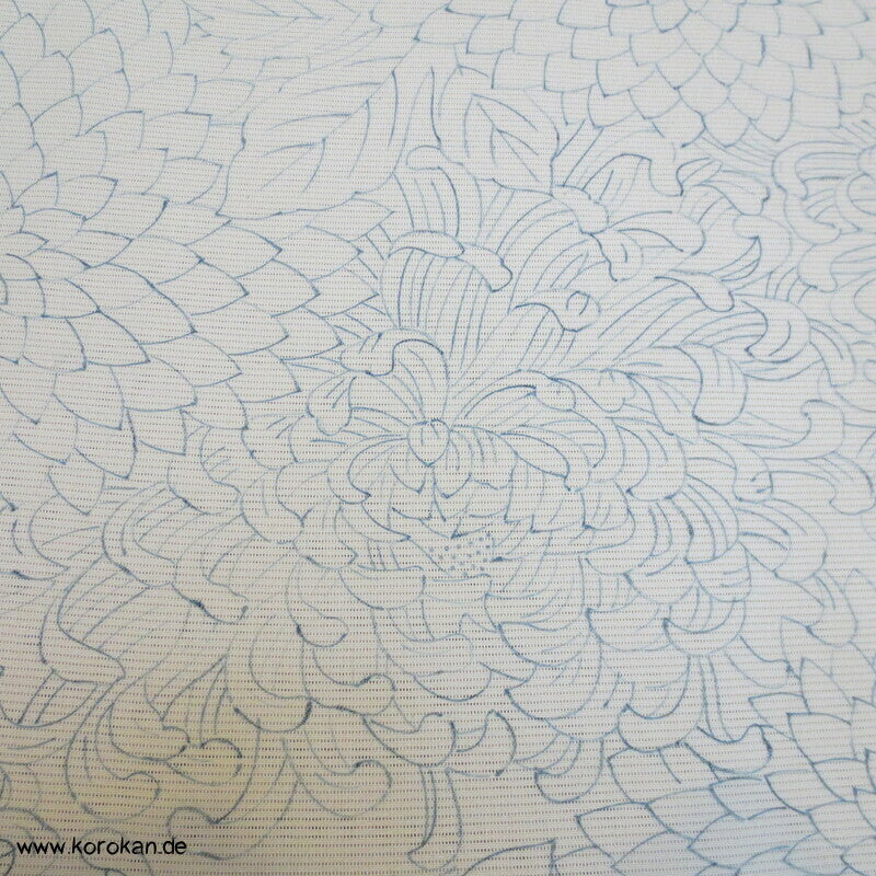 zartblaue Chrysanthemen Hitoe Rho Seiden Kimono