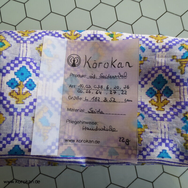 Vintage indischer Seidenschal, auch als Obiage nutzbar