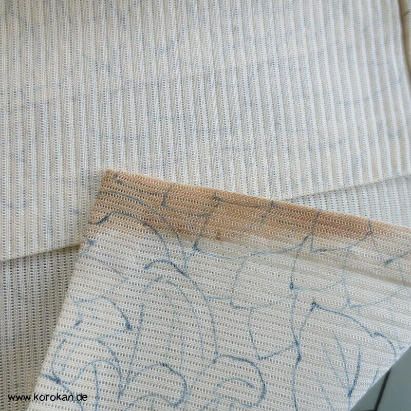 zartblaue Chrysanthemen Hitoe Rho Seiden Kimono