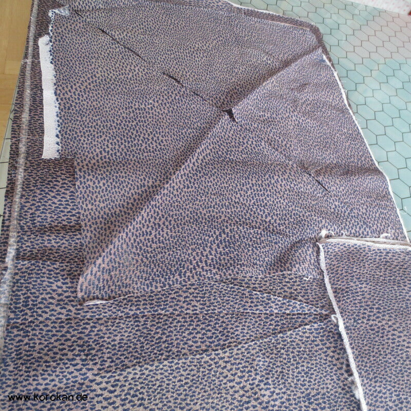Araihari stark kreppige Haori Kimono Seidenreste, fein gepunktet