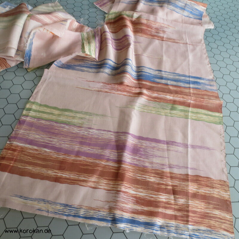 Araihari Haori Kimono Honan Seidenfutterreste, fein gestreift
