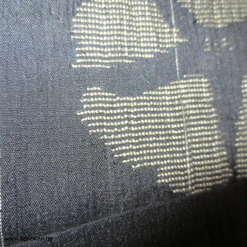 gewebte Ackerwinden auf schwarz Crepe Chiffon Seide Hitoe Kimono