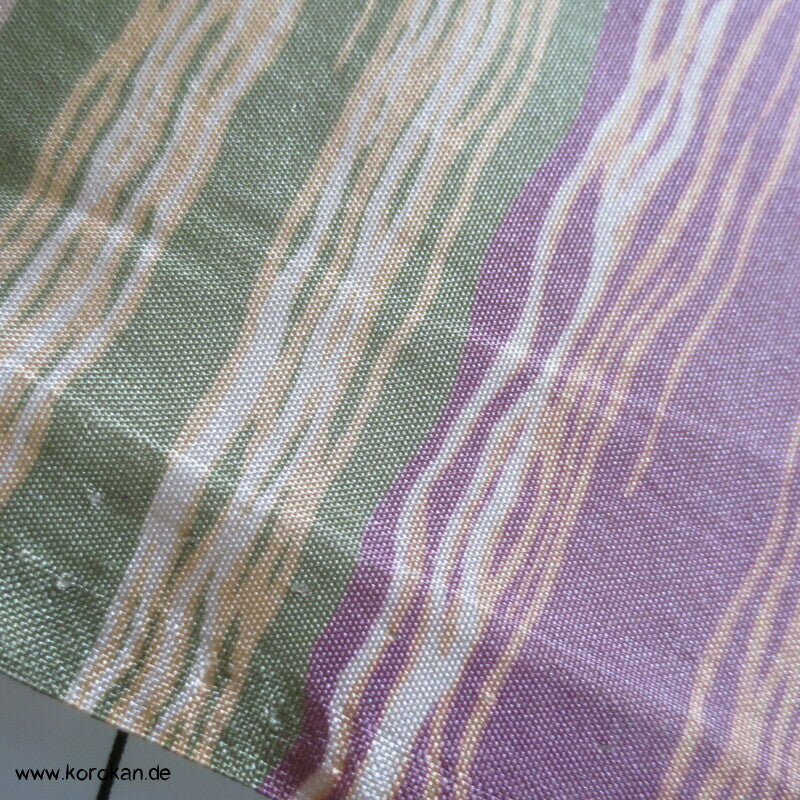 Araihari Haori Kimono Honan Seidenfutterreste, fein gestreift
