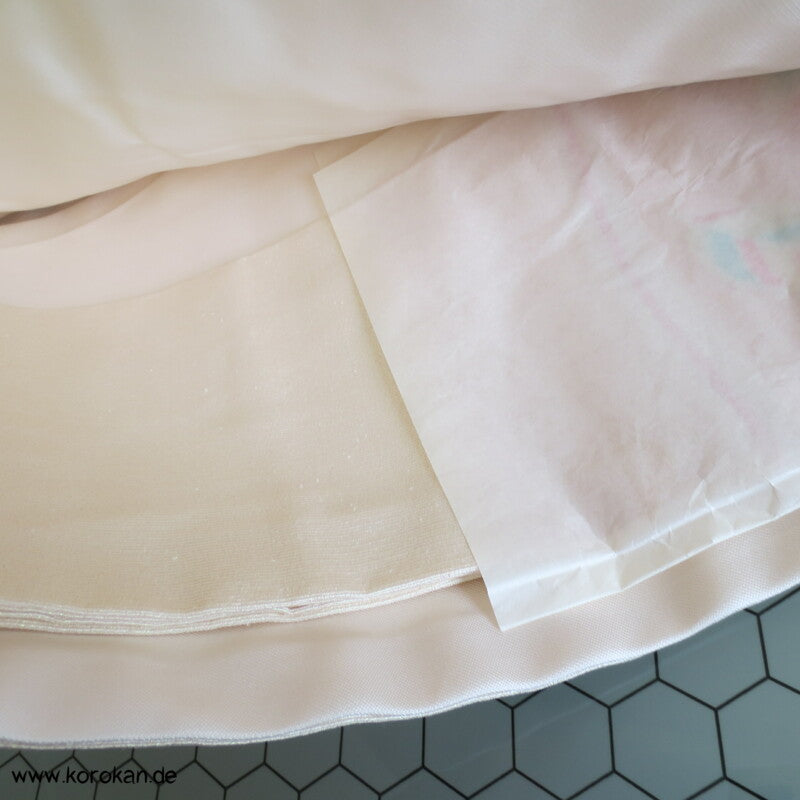 pastellbunte Blätter originalgehefteter Nagoya Obi