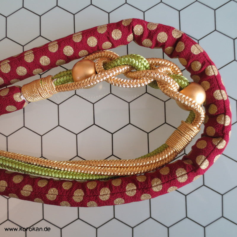 Marukuge - Obijime, geflochten und genäht, mit Gold
