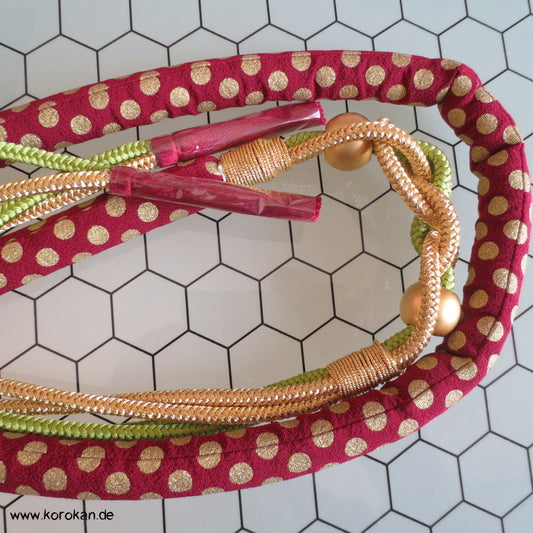 Marukuge - Obijime, geflochten und genäht, mit Gold