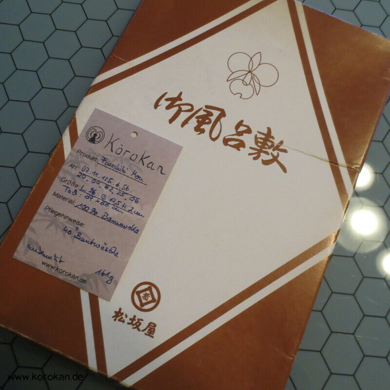 Furoshiki, Mon auf blau, Vintage unbenutzt,