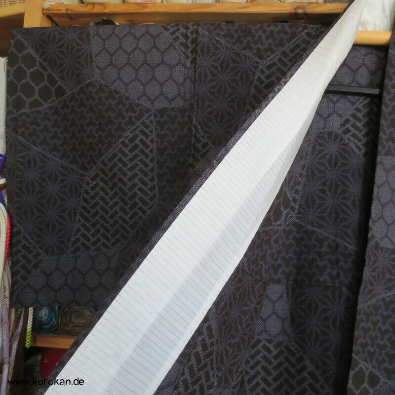 Kiribame Muster Hitoe Tsumugi Kimono