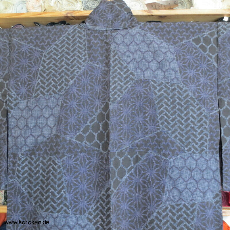 Kiribame Muster Hitoe Tsumugi Kimono
