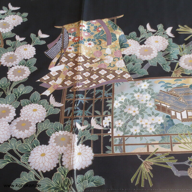 Im Wind hängender Kimono Tomesode