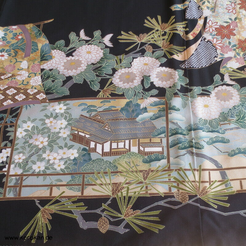 Im Wind hängender Kimono Tomesode