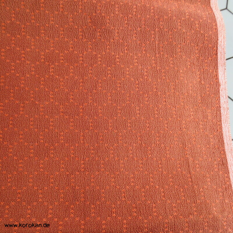 Seidenjacquard Kimono Stoffrest kleine gewebte Kikko in cognac