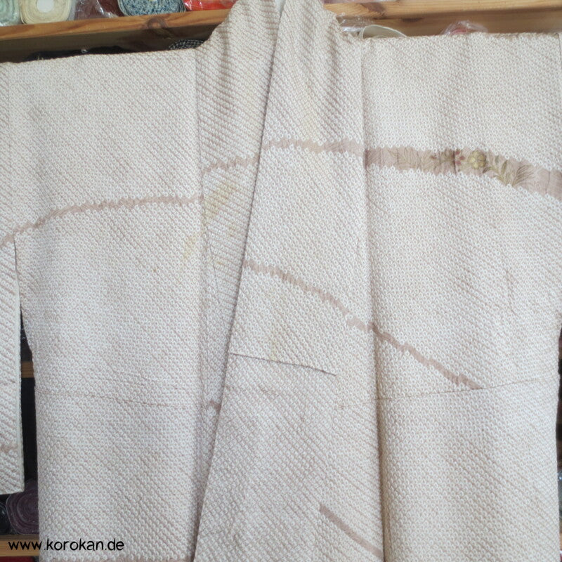 Full Shibori zarte Blütenbänder Homongi Seiden Kimono