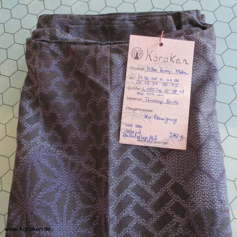 Kiribame Muster Hitoe Tsumugi Kimono