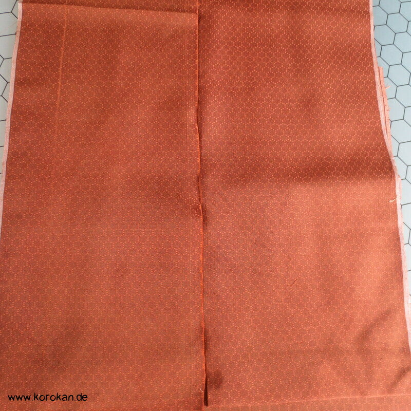 Seidenjacquard Kimono Stoffrest kleine gewebte Kikko in cognac