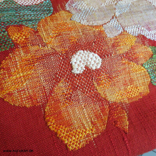 Päonien Nagoya Obi grob handgewebte Seide