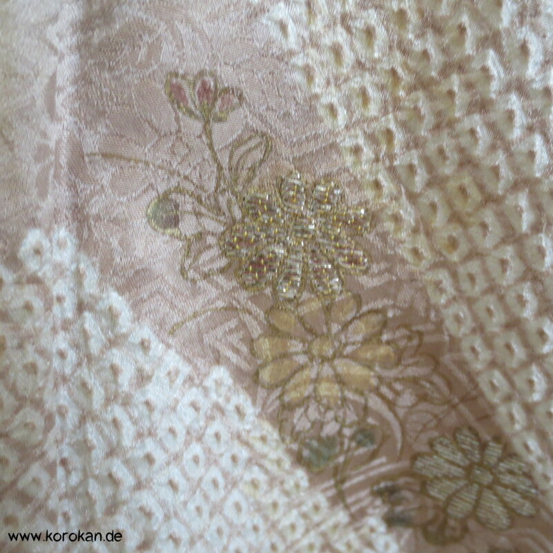 Full Shibori zarte Blütenbänder Homongi Seiden Kimono