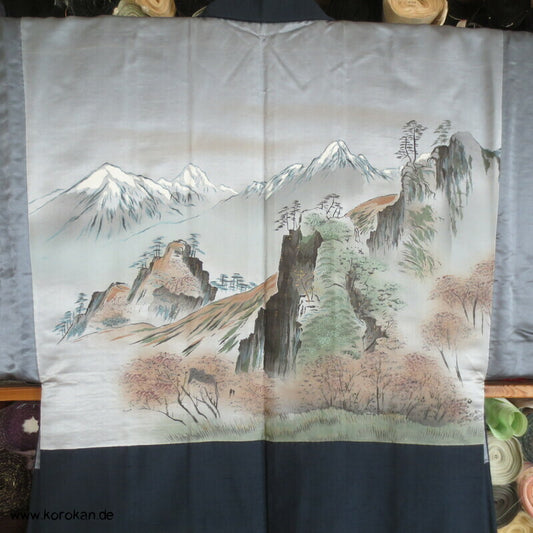 Fushi Tsumugi Jacke mit Berglandschaftsfutter