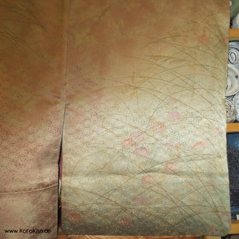 gewebtes Shippo Homongi Kimono, Bokashi Farbverlauf, Stickerei