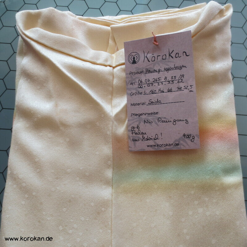 Homongi Seidendamast Kimono regenbogen auf lime