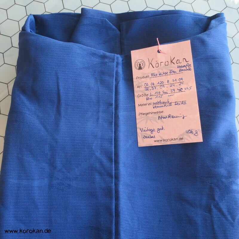 Heavenly Bamboo Rho gewebter blauer Hitoe Kimono