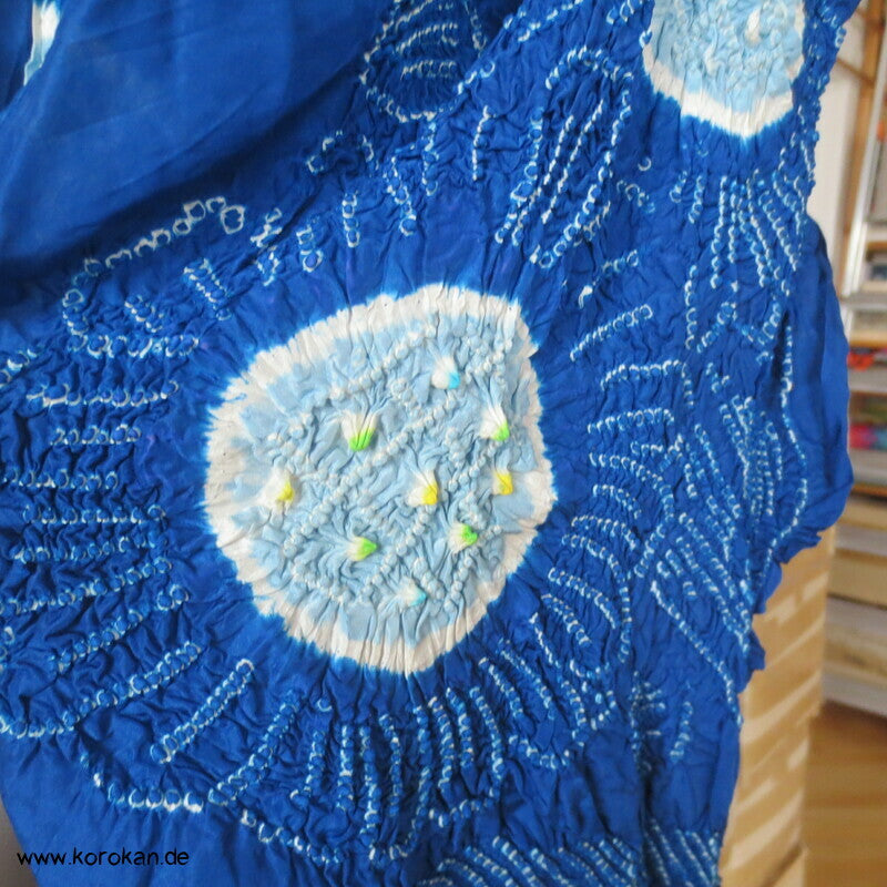 Full Shibori Seiden Kimono Schal, Kinder Sanyaku Obi