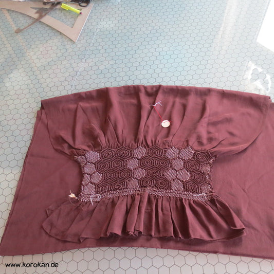 Kikko Shibori Heko Obi - Chirimen Seidencrepe