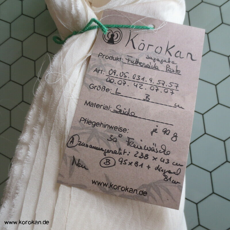 natur Sayagata Rinzu Damast Kimono Seiden Futter Stoffreste