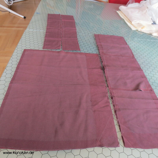 blass aubergine Hakkake Crepe de Chine Seide, Araihari